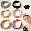 Women's Handmade Cloth Floral Widebrimmed Cross Hairband Hair Accessory With Printing