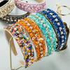 Women's Handmade Cloth Geometric Colorful Broken Turquoise Diamond Wide Edge Headband