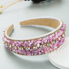 Women's Handmade Cloth Geometric Colorful Broken Turquoise Diamond Wide Edge Headband