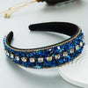Women's Handmade Cloth Geometric Colorful Broken Turquoise Diamond Wide Edge Headband