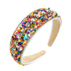 Women's Handmade Cloth Geometric Colorful Broken Turquoise Diamond Wide Edge Headband