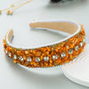 Women's Handmade Cloth Geometric Colorful Broken Turquoise Diamond Wide Edge Headband