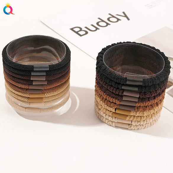 Women’s Handmade Cloth Hair Tie Thick Ponytail Holder Simple Elegant Hair Rope Elastic Hair Ring