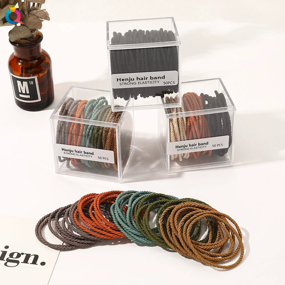 Women’s Handmade Cloth Hair Tie Thick Ponytail Holder Simple Elegant Hair Rope Elastic Hair Ring