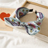 Women's Handmade Cloth Leopard Print Rabbit Ears Knotted Wide Headband Hair Accessories