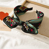 Women's Handmade Cloth Leopard Print Rabbit Ears Knotted Wide Headband Hair Accessories