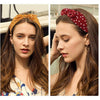 Women's Handmade Cloth Leopard Print Rabbit Ears Knotted Wide Headband Hair Accessories