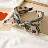 Women's Handmade Cloth Leopard Print Rabbit Ears Knotted Wide Headband Hair Accessories