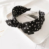 Women's Handmade Cloth Leopard Print Rabbit Ears Knotted Wide Headband Hair Accessories