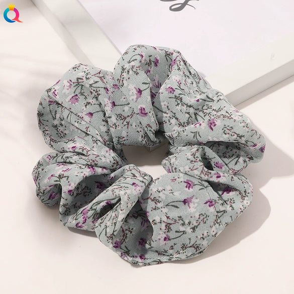 Women's Handmade Cloth Plaid Floral Large Intestine And Ball Hair Rings Hair Accessories
