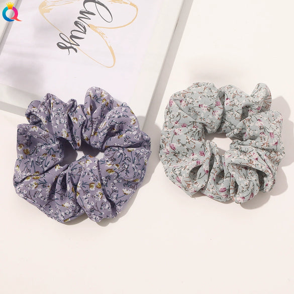Women's Handmade Cloth Plaid Floral Large Intestine And Ball Hair Rings Hair Accessories