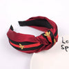 Women's Handmade Cloth Polka Dot Bee Stripe Knotted Widebrimmed Headband Hairband With Side Clip