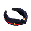 Women's Handmade Cloth Polka Dot Bee Stripe Knotted Widebrimmed Headband Hairband With Side Clip