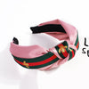 Women's Handmade Cloth Polka Dot Bee Stripe Knotted Widebrimmed Headband Hairband With Side Clip
