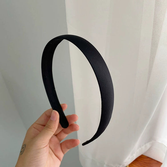 Women’s Handmade Cloth Satin Hairband With Fine Edges Simple Fresh Style Headwear For Makeup And Face Washing