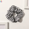Women's Handmade Cloth Scrunchie Hair Tie With Retro Geometric Animal Print Ponytail Hair Accessory