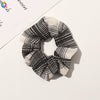 Women's Handmade Cloth Scrunchie Hair Tie With Retro Geometric Animal Print Ponytail Hair Accessory