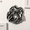 Women's Handmade Cloth Scrunchie Hair Tie With Retro Geometric Animal Print Ponytail Hair Accessory