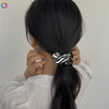 Women's Handmade Cloth Scrunchie Hair Tie With Retro Geometric Animal Print Ponytail Hair Accessory
