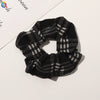 Women's Handmade Cloth Scrunchie Hair Tie With Retro Geometric Animal Print Ponytail Hair Accessory