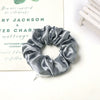 Women's Handmade Cloth Scrunchie Hair Tie With Zipper Detail And Small Dot Stripe Pattern Simple Natural Hair Accessory Wholesale