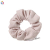 Women's Handmade Cloth Scrunchie Hair Tie With Zipper Detail And Small Dot Stripe Pattern Simple Natural Hair Accessory Wholesale