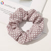 Women's Handmade Cloth Scrunchie Hair Tie With Zipper Detail And Small Dot Stripe Pattern Simple Natural Hair Accessory Wholesale