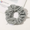 Women's Handmade Cloth Scrunchie Hair Tie With Zipper Detail And Small Dot Stripe Pattern Simple Natural Hair Accessory Wholesale
