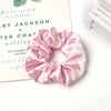 Women's Handmade Cloth Scrunchie Hair Tie With Zipper Detail And Small Dot Stripe Pattern Simple Natural Hair Accessory Wholesale