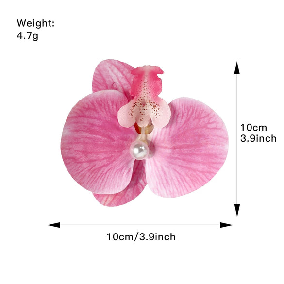 Women's Handmade Cloth Simulated Butterfly Orchid Hair Clip