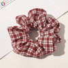 Women's Handmade Cloth Striped Plaid Scrunchie Hair Tie Cute Sweet Hair Accessory For Everyday Styling