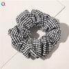 Women's Handmade Cloth Striped Plaid Scrunchie Hair Tie Cute Sweet Hair Accessory For Everyday Styling