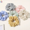 Women's Handmade Cloth Striped Plaid Scrunchie Hair Tie Cute Sweet Hair Accessory For Everyday Styling