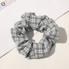 Women's Handmade Cloth Striped Plaid Scrunchie Hair Tie Cute Sweet Hair Accessory For Everyday Styling