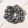 Women's Handmade Cloth Striped Plaid Scrunchie Hair Tie Cute Sweet Hair Accessory For Everyday Styling