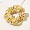 Women's Handmade Cloth Striped Plaid Scrunchie Hair Tie Cute Sweet Hair Accessory For Everyday Styling