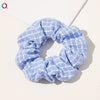 Women's Handmade Cloth Striped Plaid Scrunchie Hair Tie Cute Sweet Hair Accessory For Everyday Styling
