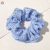 Women's Handmade Cloth Striped Plaid Scrunchie Hair Tie Cute Sweet Hair Accessory For Everyday Styling