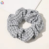 Women's Handmade Cloth Striped Plaid Scrunchie Hair Tie Cute Sweet Hair Accessory For Everyday Styling