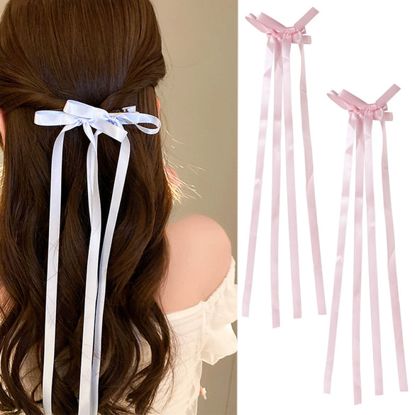 Women's Handmade Cloth Sweet Bow Hairpin Spring Clip Accessories