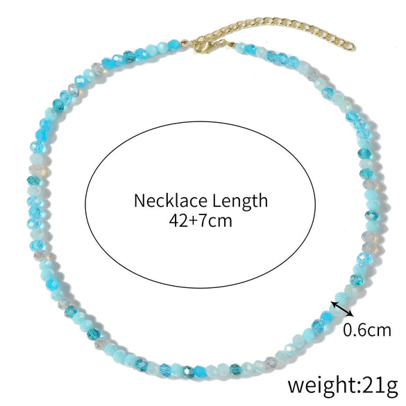 Women's Handmade Crystal And Pearl Beaded Clavicle Chain Necklace With Flower And Geometric Rhombus Pattern