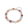 Women's Handmade Crystal Bracelet With Cherry Blossom Pink White And Strawberry Crystals