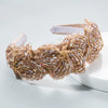 Women's Handmade Crystal Flower Headband Fashion Wide Hair Band With Diamond Style Inlaid Design And Sparkling Finish
