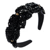Women's Handmade Crystal Flower Headband Fashion Wide Hair Band With Diamond Style Inlaid Design And Sparkling Finish