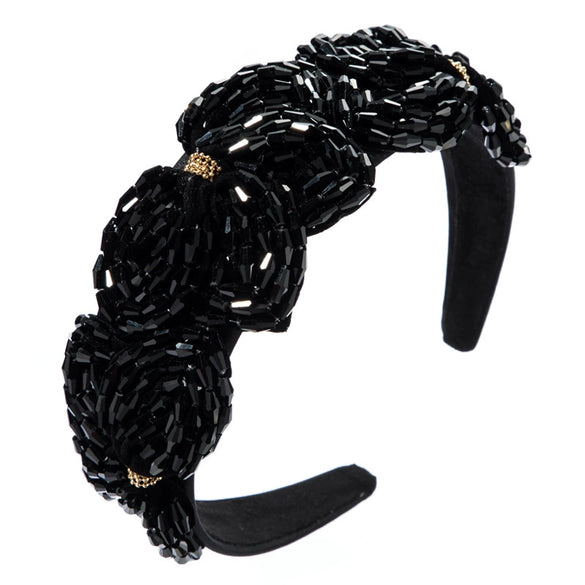 Women's Handmade Crystal Flower Headband Fashion Wide Hair Band With Diamond Style Inlaid Design And Sparkling Finish