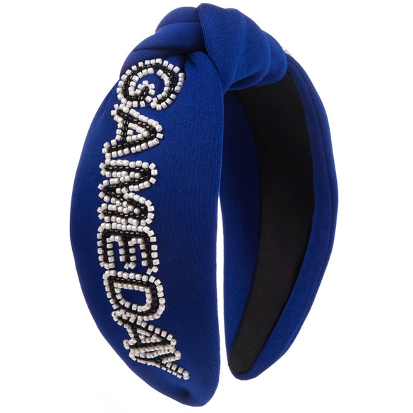Women's Handmade Crystal Geometric Letter Rice Bead Fabric Headband Hair Accessory