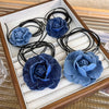 Women's Handmade Denim Flower Necklace Choker Clavicle Chain