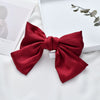 Women's Handmade Doublelayer Satin Large Bow Fabric Hair Clip Top Clip Hair Accessory