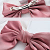 Women's Handmade Doublelayer Satin Large Bow Fabric Hair Clip Top Clip Hair Accessory