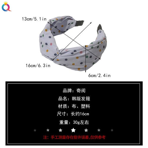 Women's Handmade Elegant Crossknotted Cloth Headband With Floral Wave Pattern Wide Hair Accessory